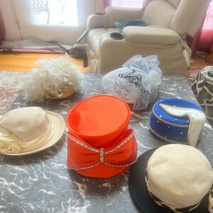 Elegant Orange Hat with Rhinestone Detail